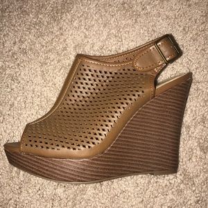 Leather Brown Wedges